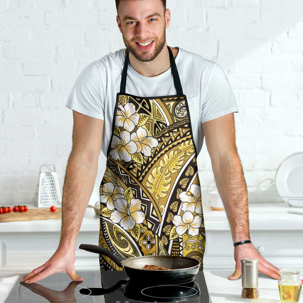 Polynesian Hibiscus Tropical Yellow Floral Apron Tribal Pattern LT01 - Polynesian Pride