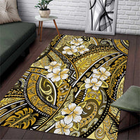 Polynesian Hibiscus Tropical Yellow Floral Area Rug Tribal Pattern - Polynesian Pride