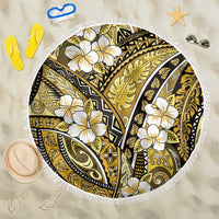 Polynesian Hibiscus Tropical Yellow Floral Beach Blanket Tribal Pattern LT01 One Size 150cm Yellow - Polynesian Pride