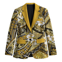 Polynesian Hibiscus Tropical Yellow Floral Blazer Tribal Pattern - Polynesian Pride