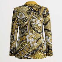 Polynesian Hibiscus Tropical Yellow Floral Blazer Tribal Pattern - Polynesian Pride