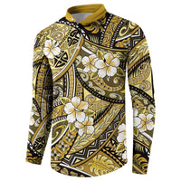 Polynesian Hibiscus Tropical Yellow Floral Button Sweatshirt Tribal Pattern LT01 - Polynesian Pride