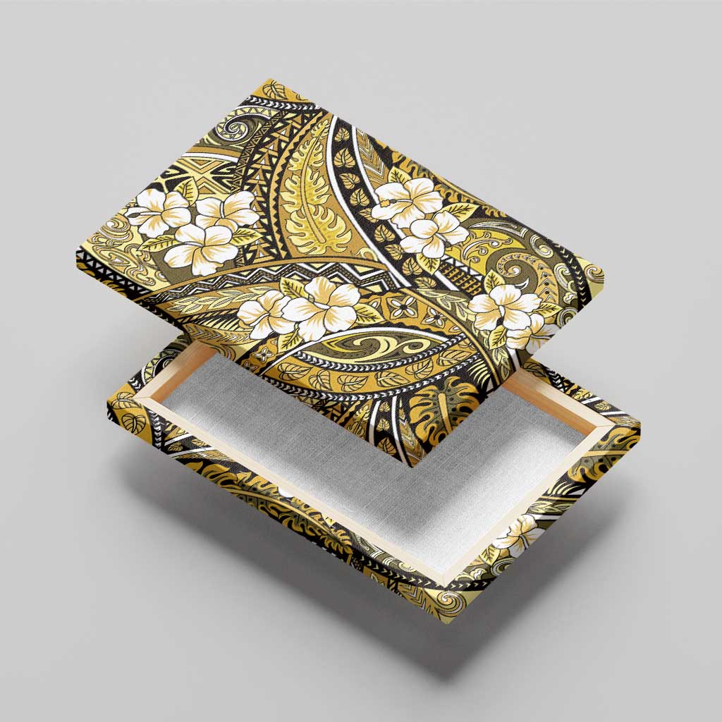 Polynesian Hibiscus Tropical Yellow Floral Canvas Wall Art Tribal Pattern LT01 - Polynesian Pride