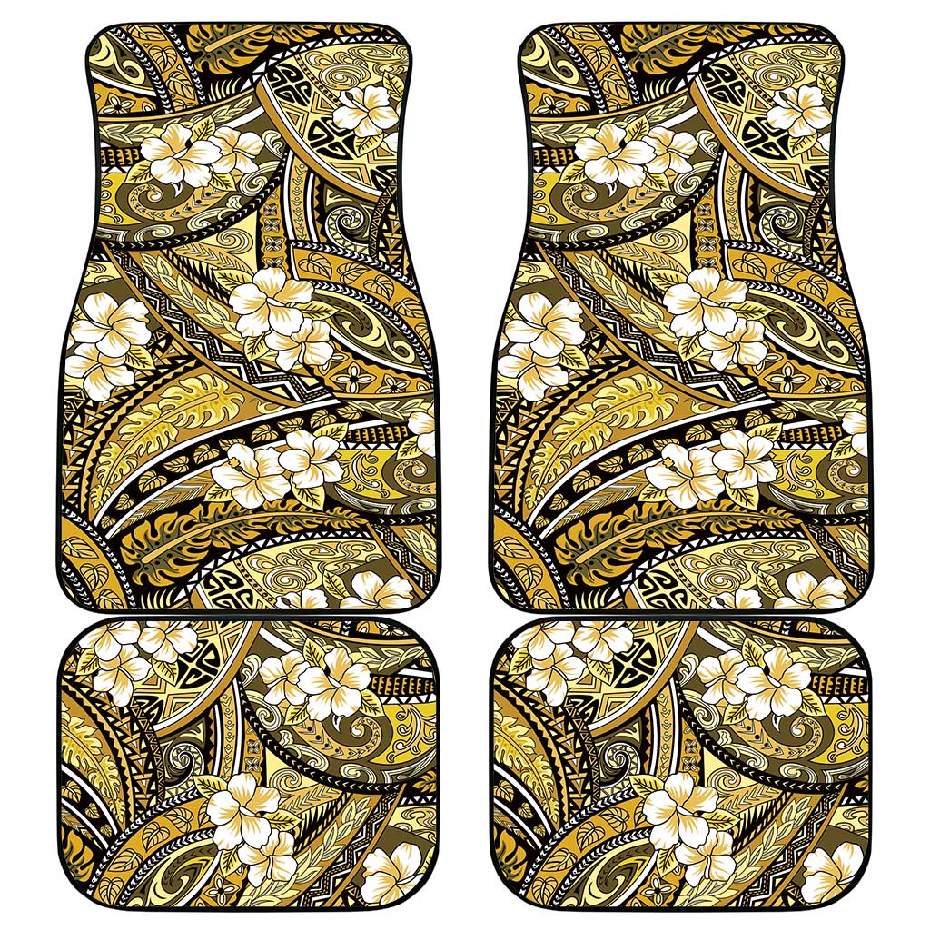 Polynesian Hibiscus Tropical Yellow Floral Car Mats Tribal Pattern LT01 - Polynesian Pride