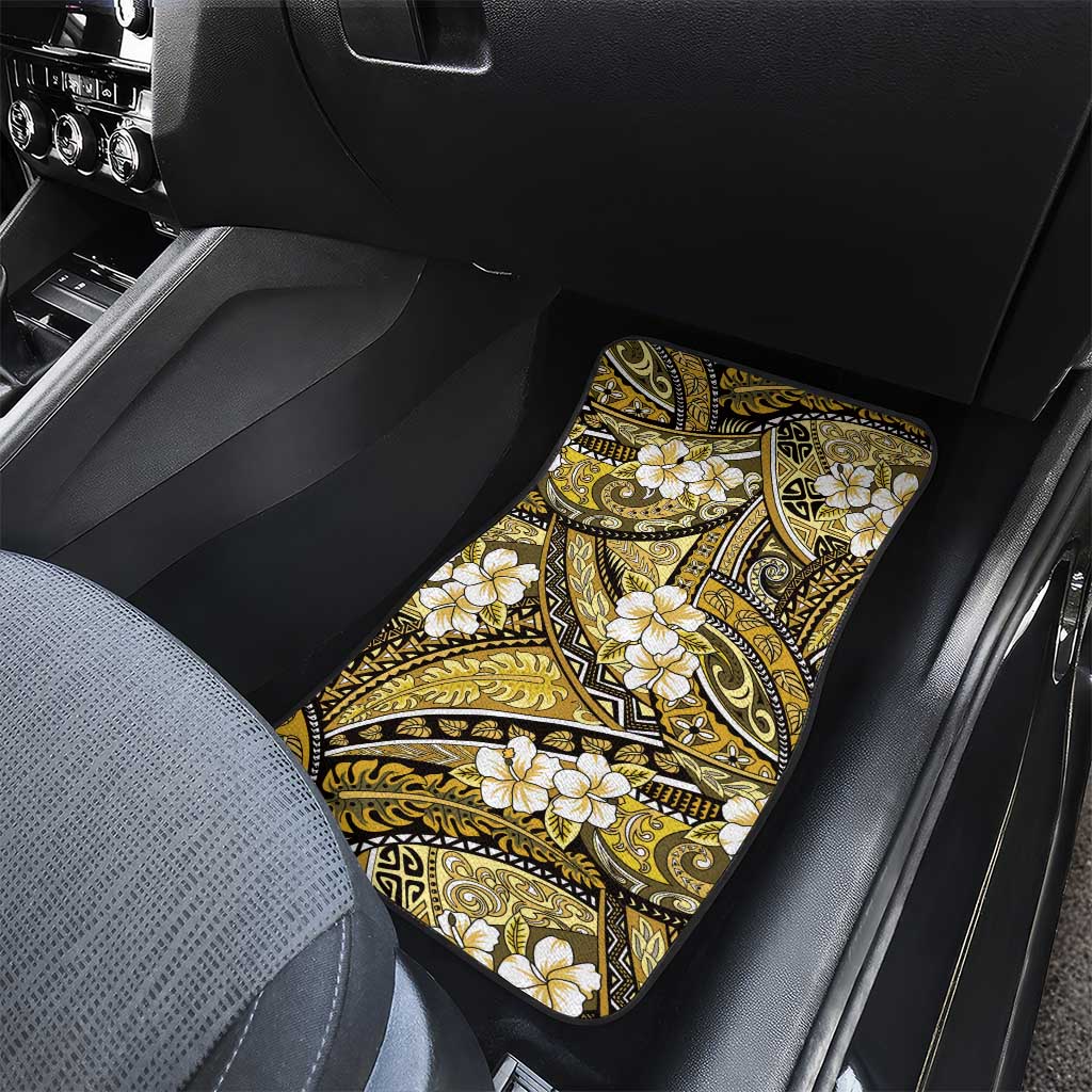 Polynesian Hibiscus Tropical Yellow Floral Car Mats Tribal Pattern LT01 - Polynesian Pride