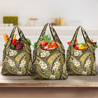 Polynesian Hibiscus Tropical Yellow Floral Grocery Bag Tribal Pattern LT01 3-pack One Size Yellow - Polynesian Pride