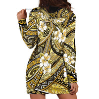 Polynesian Hibiscus Tropical Yellow Floral Hoodie Dress Tribal Pattern LT01 - Polynesian Pride