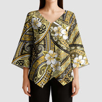 Polynesian Hibiscus Tropical Yellow Floral Kimono Sleeve Blouse Tribal Pattern LT01 - Polynesian Pride