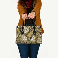 Polynesian Hibiscus Tropical Yellow Floral Leather Bag Tribal Pattern - Polynesian Pride
