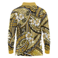 Polynesian Hibiscus Tropical Yellow Floral Long Sleeve Polo Shirt Tribal Pattern LT01 - Polynesian Pride