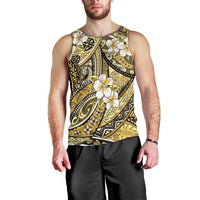 Polynesian Hibiscus Tropical Yellow Floral Men Tank Top Tribal Pattern LT01 - Polynesian Pride