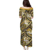 Polynesian Hibiscus Tropical Yellow Floral Puletasi Tribal Pattern LT01 - Polynesian Pride