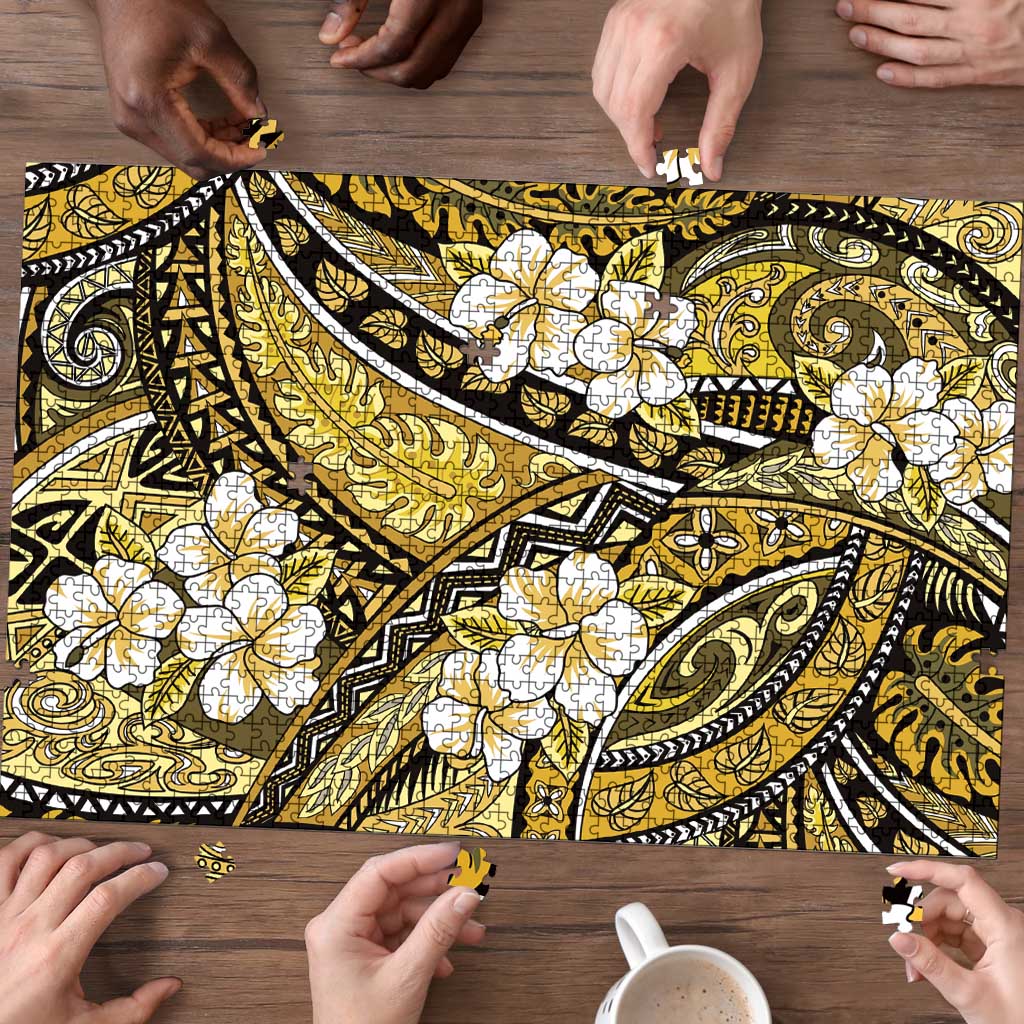 Polynesian Hibiscus Tropical Yellow Floral Puzzle Tribal Pattern LT01 - Polynesian Pride