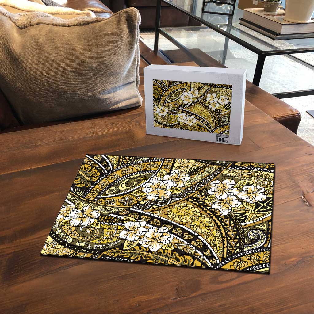 Polynesian Hibiscus Tropical Yellow Floral Puzzle Tribal Pattern LT01 - Polynesian Pride