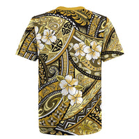 Polynesian Hibiscus Tropical Yellow Floral Rugby Jersey Tribal Pattern - Polynesian Pride