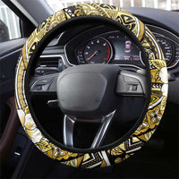 Polynesian Hibiscus Tropical Yellow Floral Steering Wheel Cover Tribal Pattern LT01 - Polynesian Pride