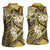 Polynesian Hibiscus Tropical Yellow Floral Women Sleeveless Polo Shirt Tribal Pattern - Polynesian Pride