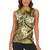 Polynesian Hibiscus Tropical Yellow Floral Women Sleeveless Polo Shirt Tribal Pattern - Polynesian Pride