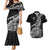 New Zealand Silver Fern Rugby Couples Matching Mermaid Dress and Hawaiian Shirt Aotearoa Kiwi Maori Black Version LT01 Black - Polynesian Pride