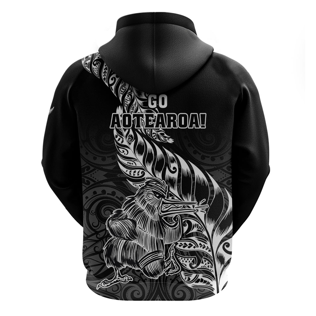 New Zealand Silver Fern Rugby Hoodie Aotearoa Kiwi Maori Black Version LT01 - Polynesian Pride