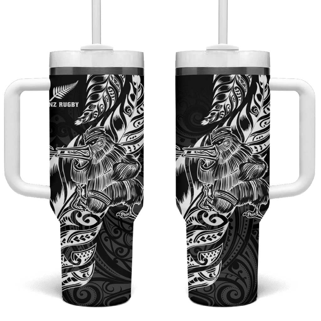 New Zealand Silver Fern Rugby Tumbler With Handle Aotearoa Kiwi Maori Black Version