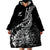 New Zealand Silver Fern Rugby Wearable Blanket Hoodie Aotearoa Kiwi Maori Black Version LT01 - Polynesian Pride