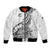 New Zealand Silver Fern Rugby Bomber Jacket Aotearoa Kiwi Maori White Version LT01 Unisex White - Polynesian Pride
