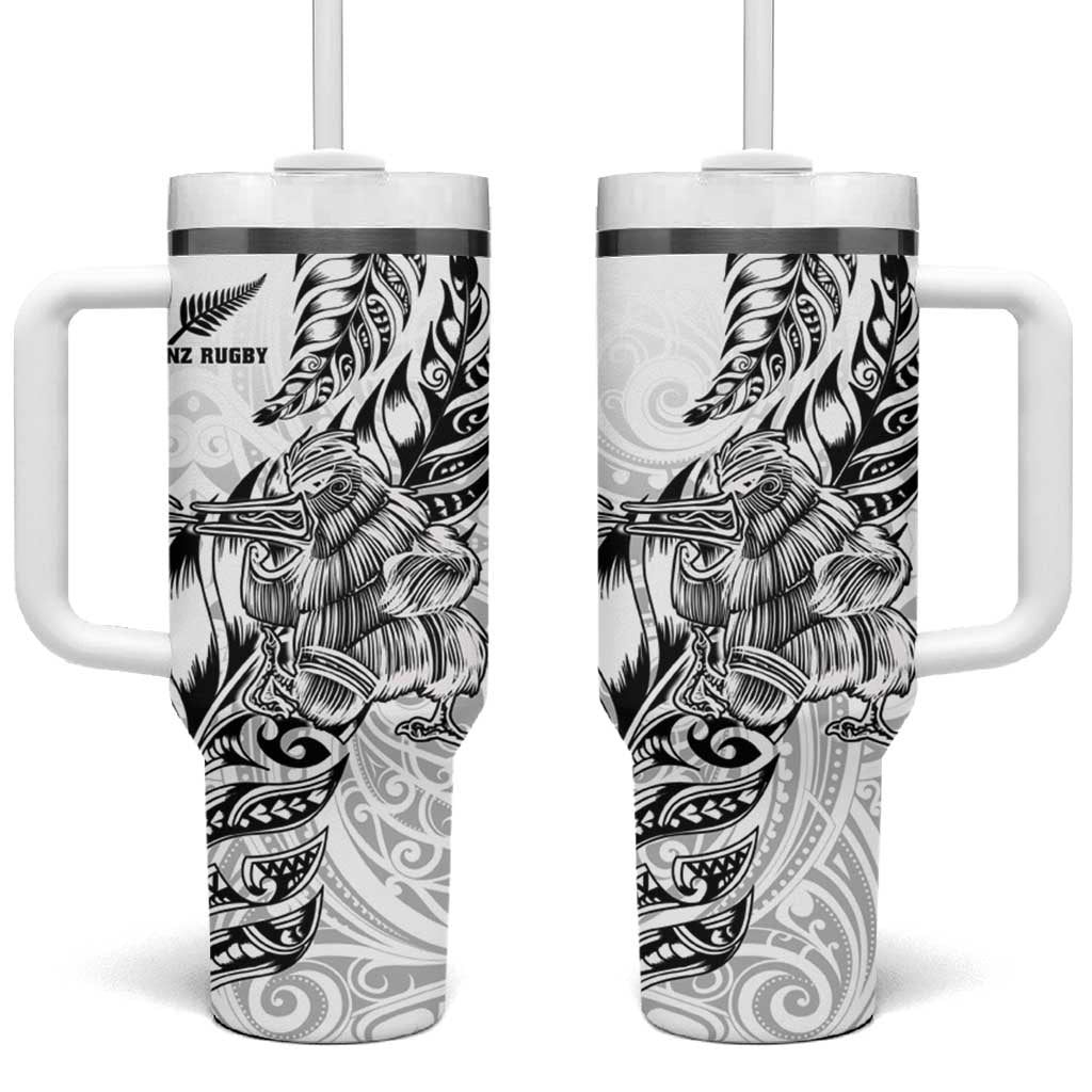 New Zealand Silver Fern Rugby Tumbler With Handle Aotearoa Kiwi Maori White Version