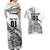 Custom New Zealand Silver Fern Rugby Couples Matching Off Shoulder Maxi Dress and Hawaiian Shirt Aotearoa Kiwi Maori White Version LT01 - Polynesian Pride