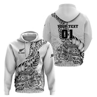 Custom New Zealand Silver Fern Rugby Hoodie Aotearoa Kiwi Maori White Version LT01 - Polynesian Pride