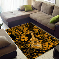 Hawaii Ukulele Area Rug Polynesian Pattern Gold Version LT01 - Polynesian Pride