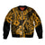 Hawaii Ukulele Bomber Jacket Polynesian Pattern Gold Version LT01 Unisex Gold - Polynesian Pride