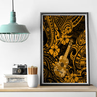 Hawaii Ukulele Canvas Wall Art Polynesian Pattern Gold Version LT01 - Polynesian Pride