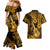 Hawaii Ukulele Couples Matching Mermaid Dress and Hawaiian Shirt Polynesian Pattern Gold Version LT01 - Polynesian Pride