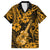 Hawaii Ukulele Family Matching Off Shoulder Maxi Dress and Hawaiian Shirt Polynesian Pattern Gold Version LT01 Dad's Shirt - Short Sleeve Gold - Polynesian Pride