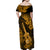 Hawaii Ukulele Family Matching Off Shoulder Maxi Dress and Hawaiian Shirt Polynesian Pattern Gold Version LT01 - Polynesian Pride