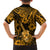 Hawaii Ukulele Family Matching Short Sleeve Bodycon Dress and Hawaiian Shirt Polynesian Pattern Gold Version LT01 - Polynesian Pride