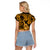 Hawaii Ukulele Raglan Cropped T Shirt Polynesian Pattern Gold Version LT01 - Polynesian Pride