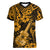 Hawaii Ukulele Women V Neck T Shirt Polynesian Pattern Gold Version LT01 Female Gold - Polynesian Pride