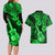 Hawaii Ukulele Couples Matching Long Sleeve Bodycon Dress and Hawaiian Shirt Polynesian Pattern Green Version LT01 - Polynesian Pride