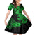 Hawaii Ukulele Family Matching Off Shoulder Maxi Dress and Hawaiian Shirt Polynesian Pattern Green Version LT01 Daughter's Dress Green - Polynesian Pride