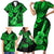 Hawaii Ukulele Family Matching Short Sleeve Bodycon Dress and Hawaiian Shirt Polynesian Pattern Green Version LT01 - Polynesian Pride