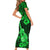 Hawaii Ukulele Family Matching Short Sleeve Bodycon Dress and Hawaiian Shirt Polynesian Pattern Green Version LT01 - Polynesian Pride