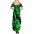 Hawaii Ukulele Family Matching Summer Maxi Dress and Hawaiian Shirt Polynesian Pattern Green Version LT01 - Polynesian Pride