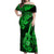 Hawaii Ukulele Off Shoulder Maxi Dress Polynesian Pattern Green Version LT01 Women Green - Polynesian Pride