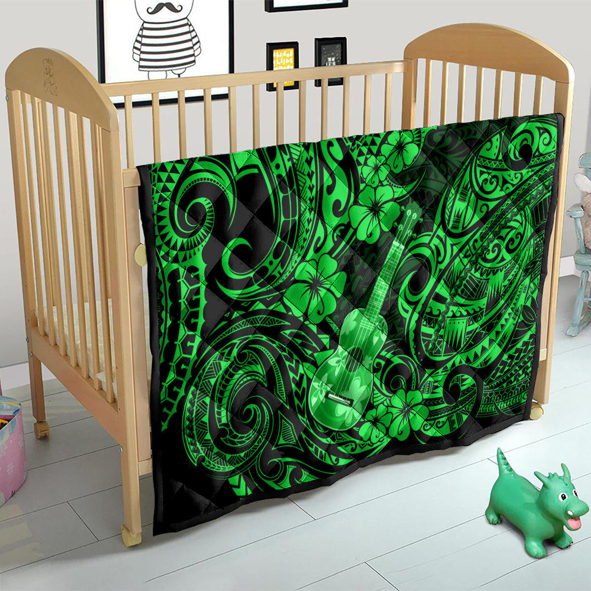 Hawaii Ukulele Quilt Polynesian Pattern Green Version LT01 - Polynesian Pride