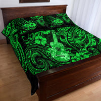 Hawaii Ukulele Quilt Bed Set Polynesian Pattern Green Version LT01 - Polynesian Pride
