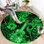 Hawaii Ukulele Round Carpet Polynesian Pattern Green Version LT01 - Polynesian Pride