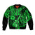 Hawaii Ukulele Sleeve Zip Bomber Jacket Polynesian Pattern Green Version LT01 Unisex Green - Polynesian Pride