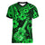 Hawaii Ukulele Women V Neck T Shirt Polynesian Pattern Green Version LT01 Female Green - Polynesian Pride